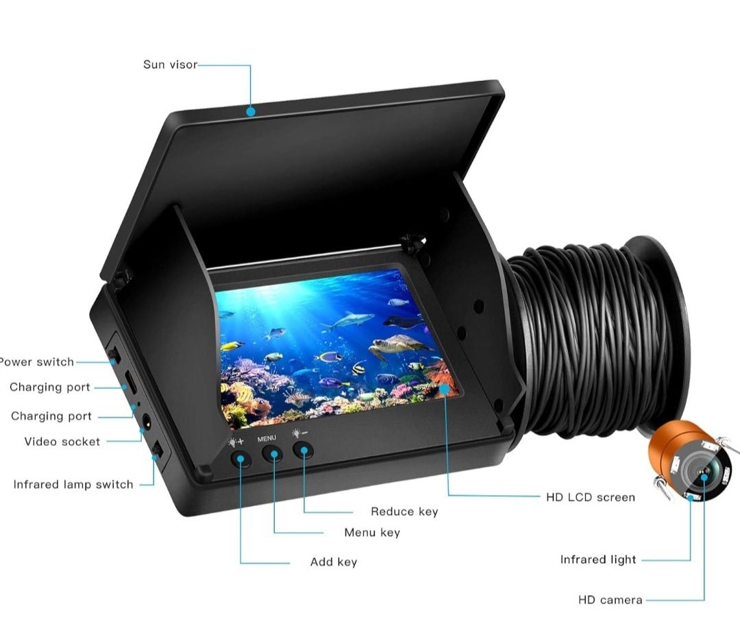 Kamera do lokalizatora ryb, podwodna kamera wędkarska