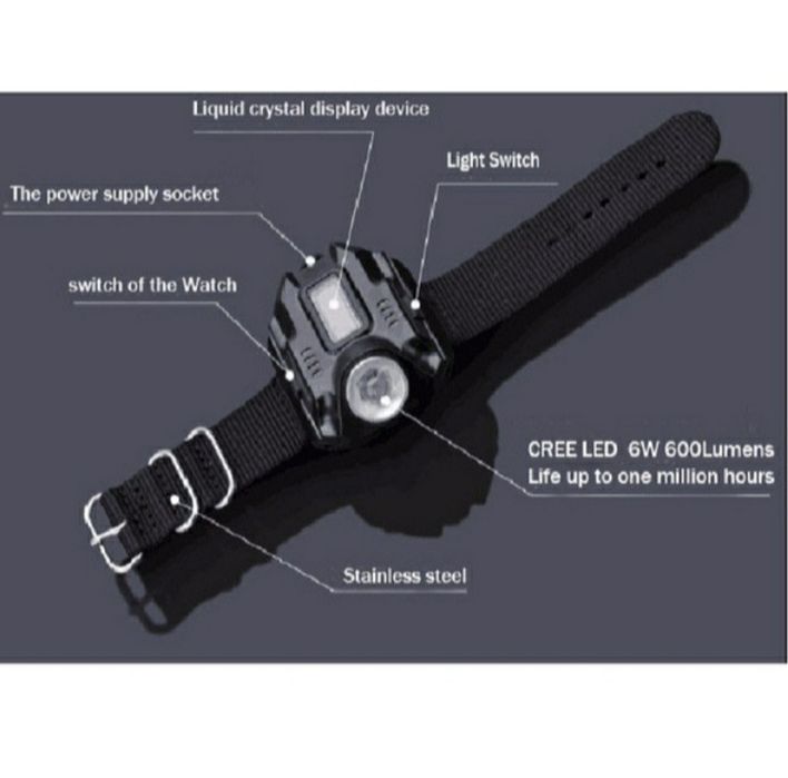 Relógio calendário bússola lanterna