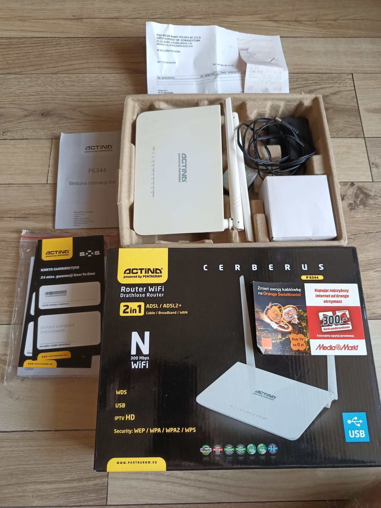 Router Actina Cerberus P 6344 z portem USB