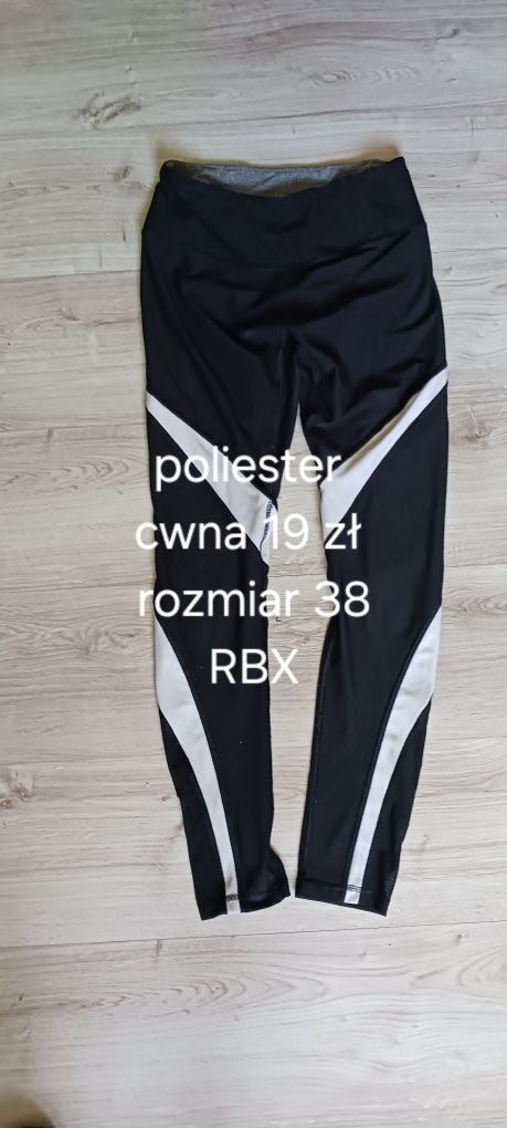 Czarne legginsy z białymi wstawkami RBXr.ozm.38