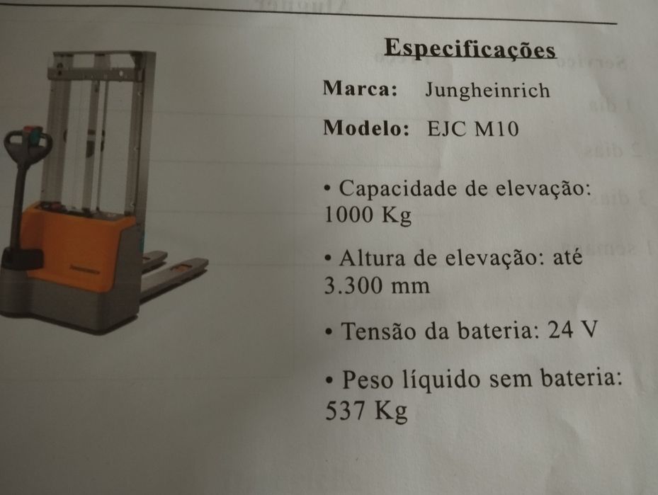 Porta paletes elétrico