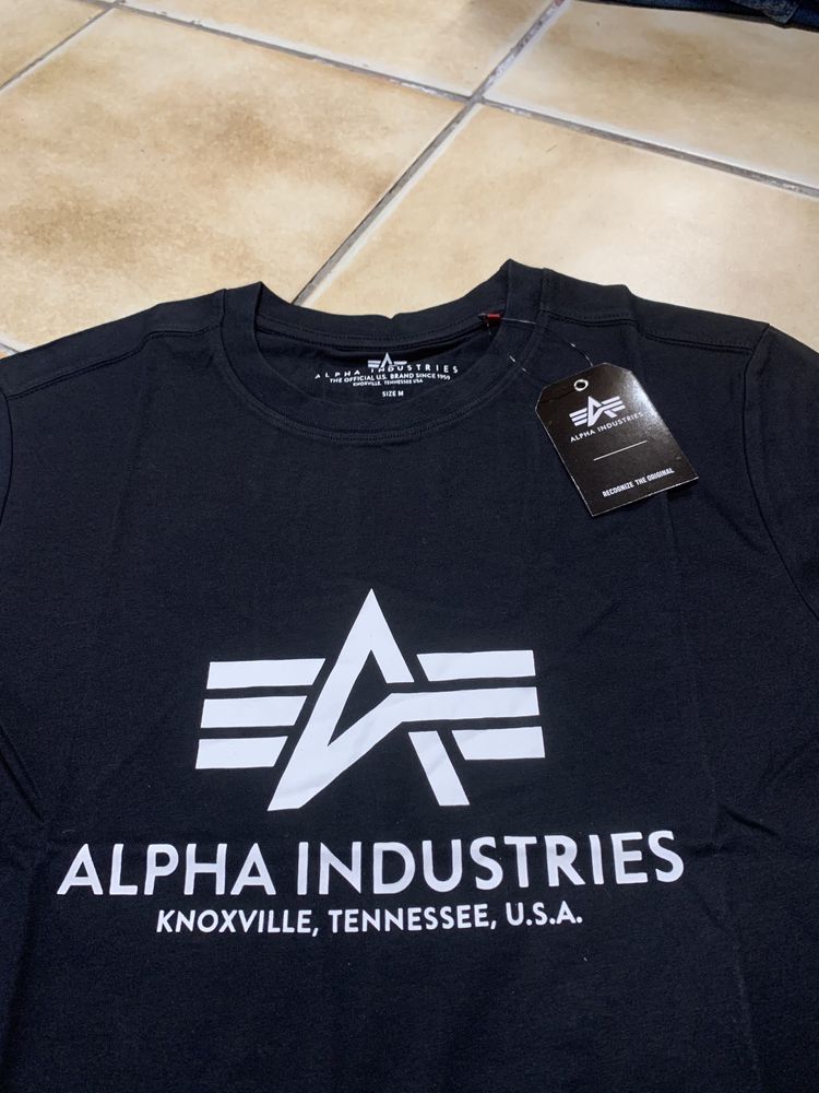 Alpha Industries big logo чорні унісекс оригінал casual нові колекції