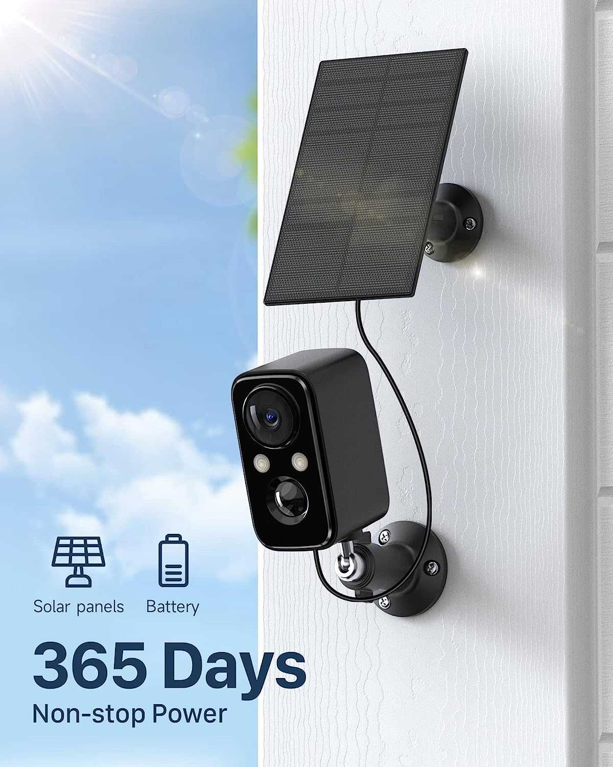 [NOVO] Câmara Vigilância Wi-Fi Exterior • Painel Solar • Bateria 1 Ano
