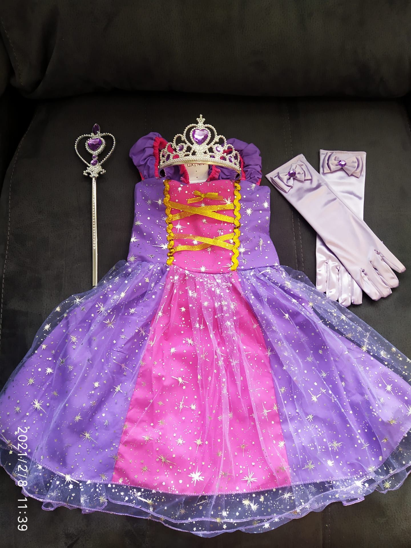 Vestido de Princesa com acessórios