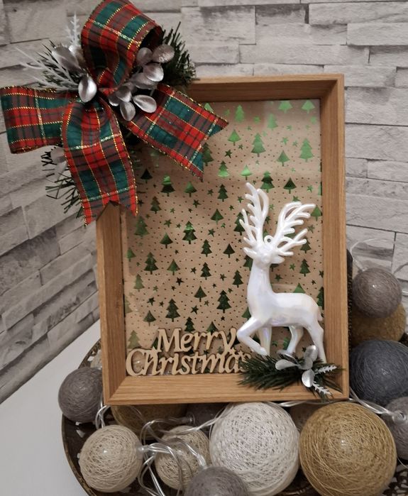 Świateczna ramka ozdoba dekoracja Handmade Nowa