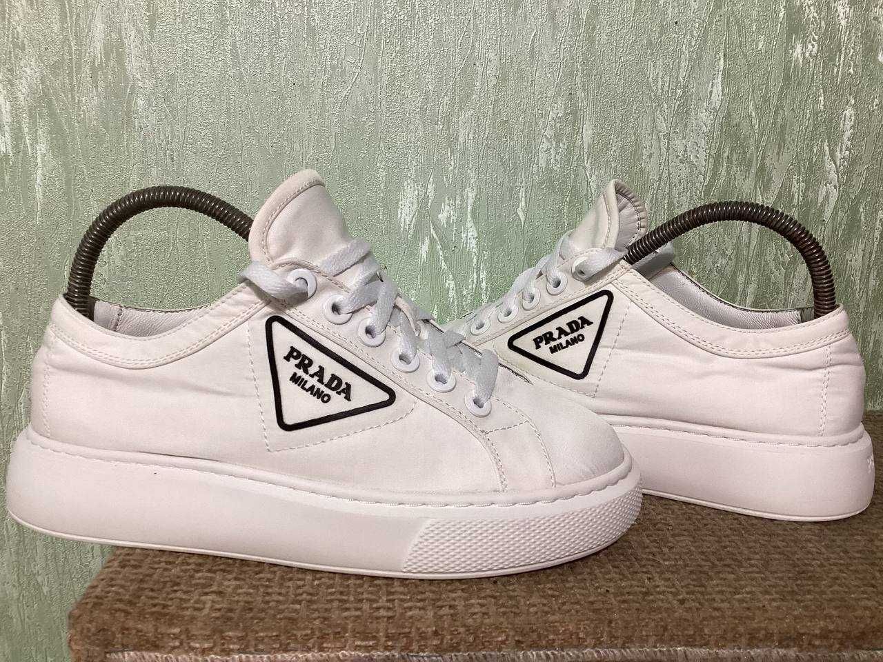 Кроссовки Prada Double Wheel Re-Nylon gabardine sneakers размер 41