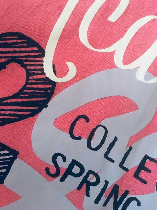 różowy tshirt koszulka bluzka bluzeczka w stylu college high school