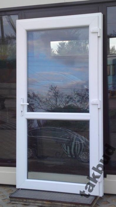 Drzwi PCV 100 X 210 białe sklepowe Gdańsk