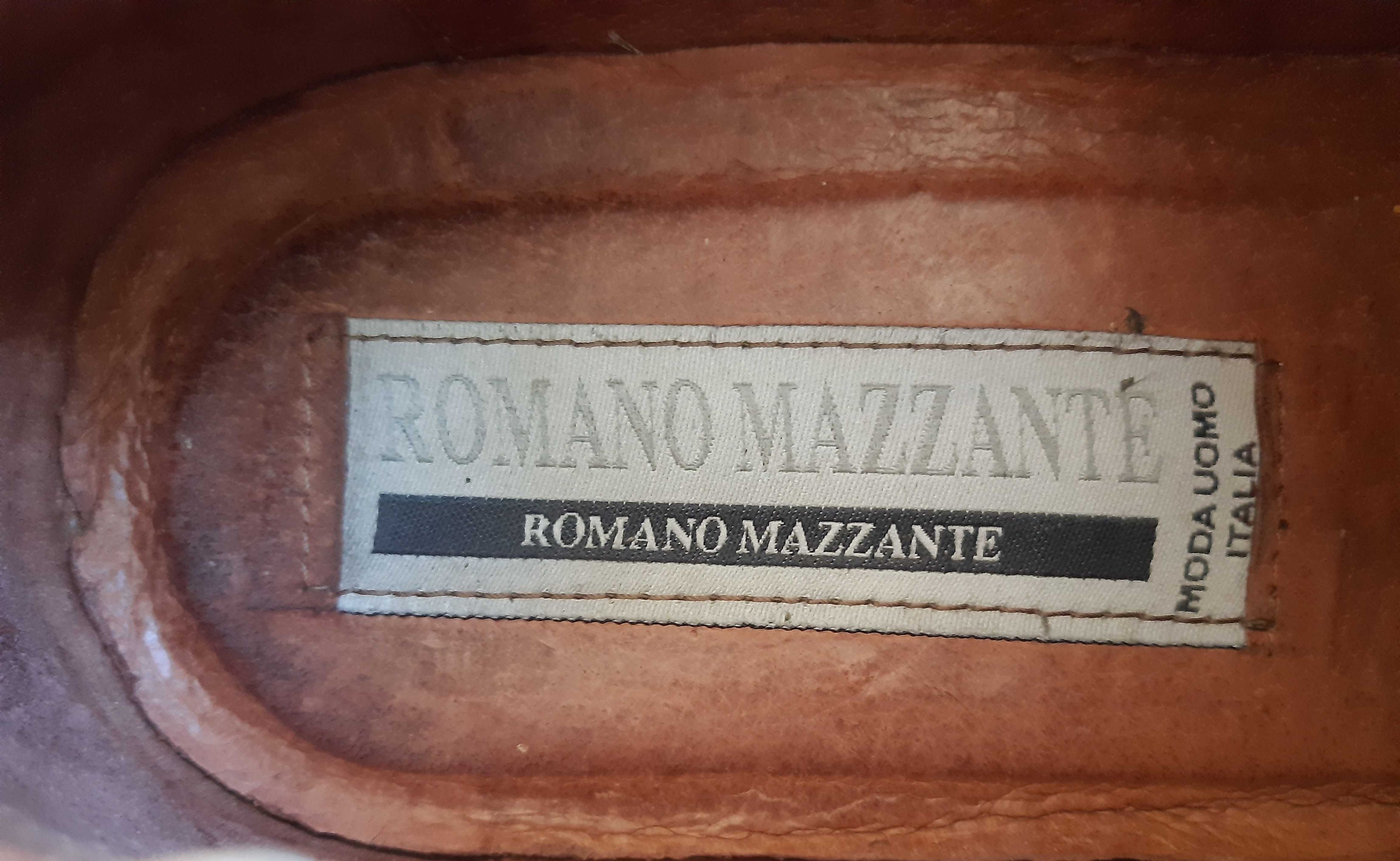 Stylowe skórzane pantofle męskie loafersy Romano Mazzante. rozm. 41