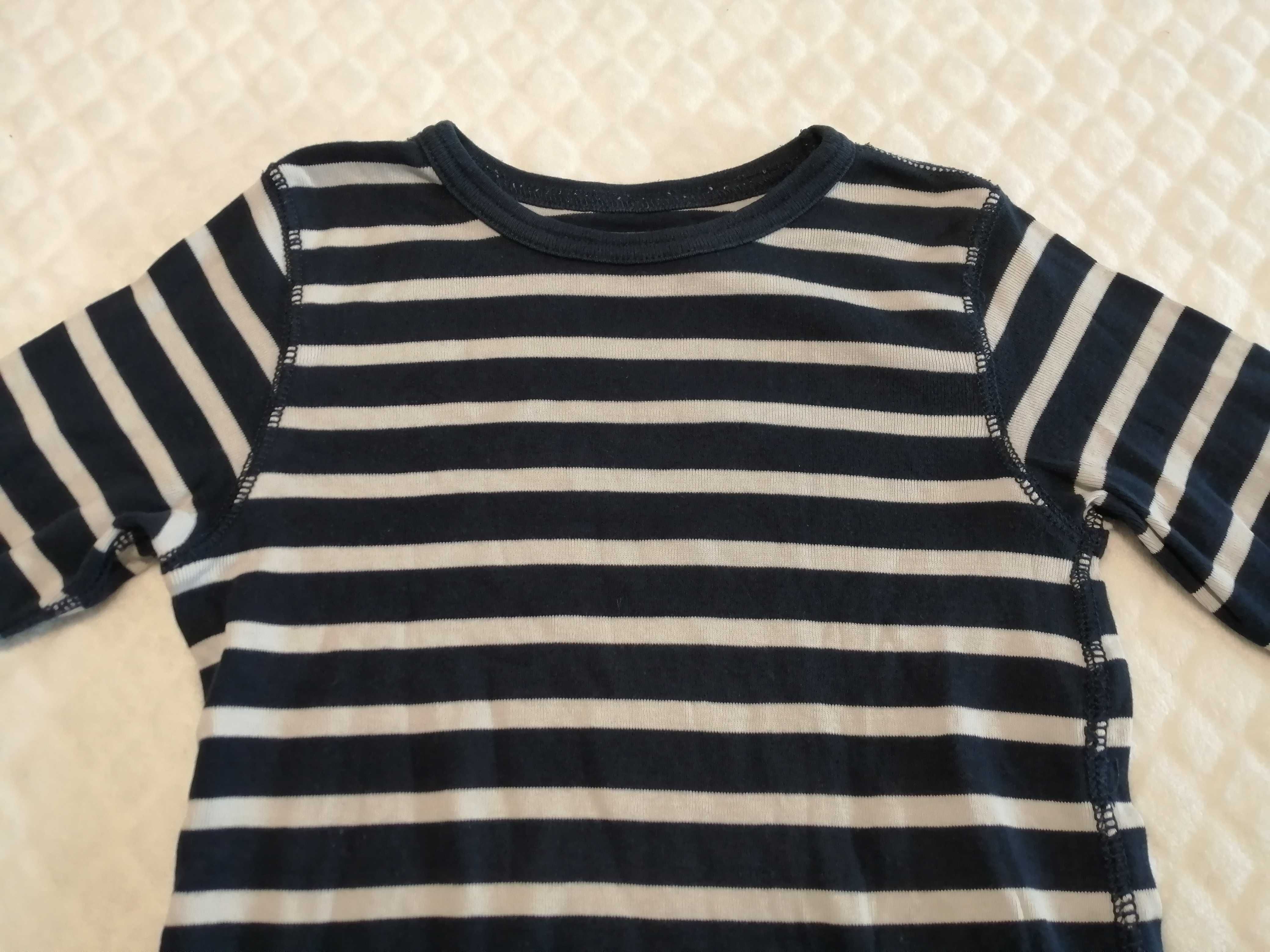 Bluzka, długi rękaw, chłopięca, pasy, 110/116, H&M (Odzież)