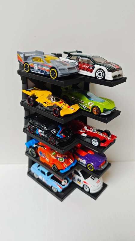 Expositor de parede para 10 carros tipo Hot Wheels 1/64