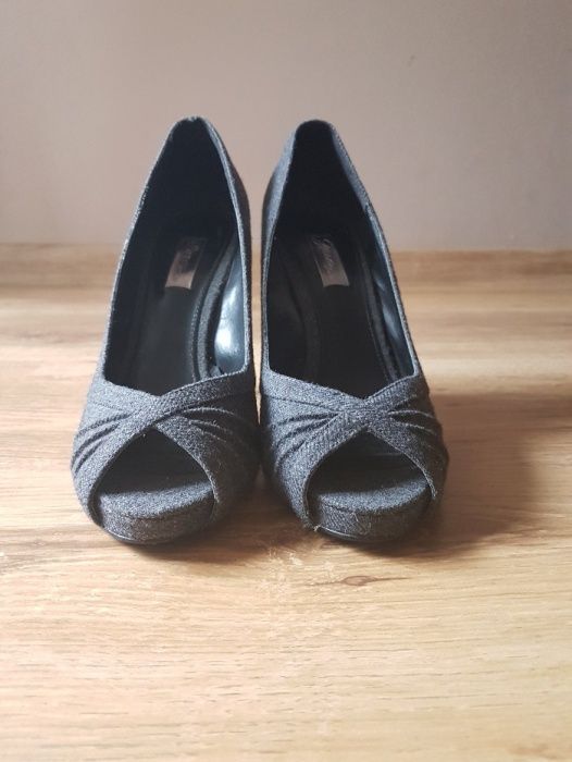 Zara basic piękne szpilki peep toe 38 - materiał NOWE