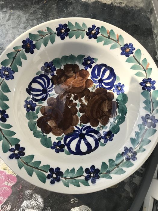 Włocławek, talerz głeboki, malowany ( PRL)