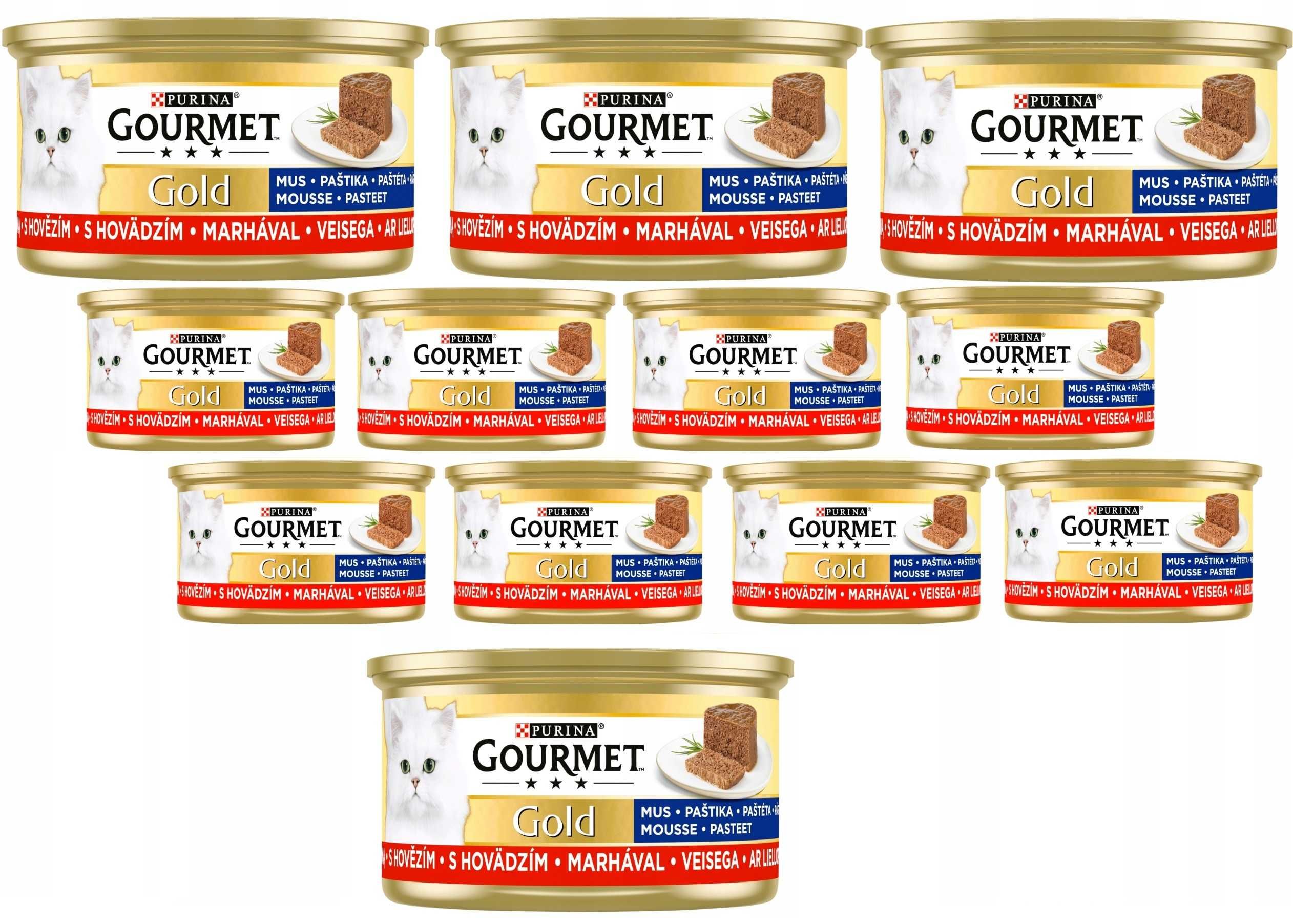 Purina Gourmet Gold Mus z Wołowiną dla kota 12x 85g