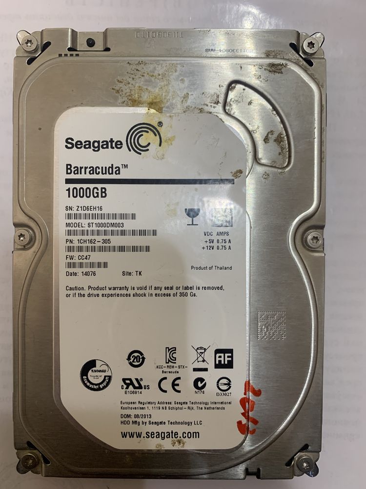 Б/у жорсткий диск 1 ТБ Seagate 3,5, 7200 про/хв, 64 МВ, SATA III