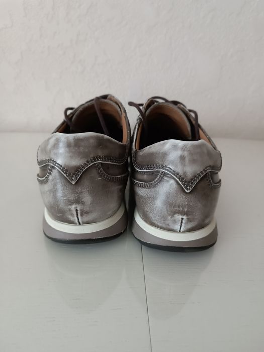 Стильні кросівки/туфлі оксфорди Geox, шкіра, з ефектом потертості