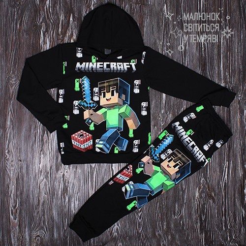 Теплий костюм майнкрафт для хлопчика світяшка