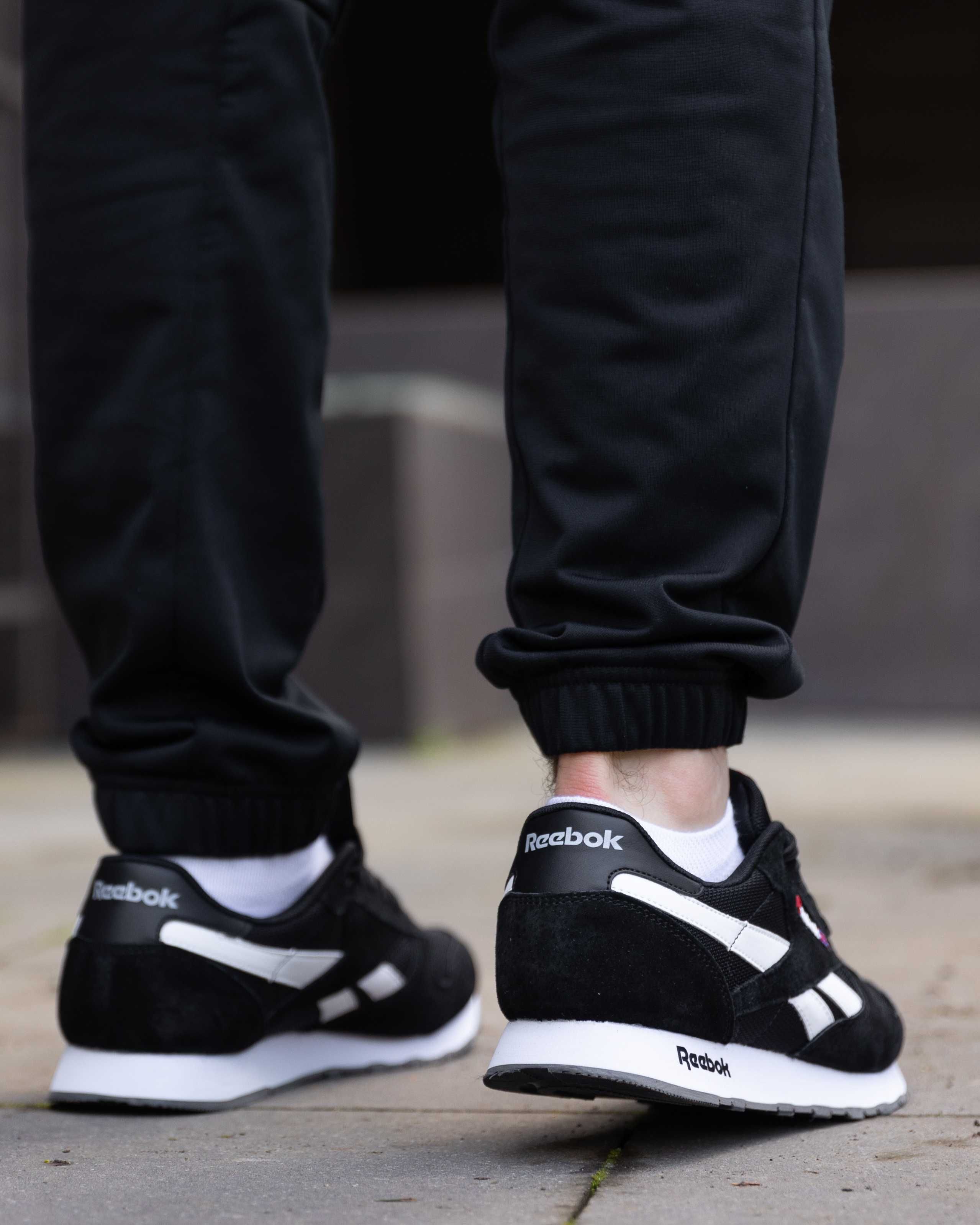 Кроссовки мужские Reebok Classic Leather Black White Рибок Классик