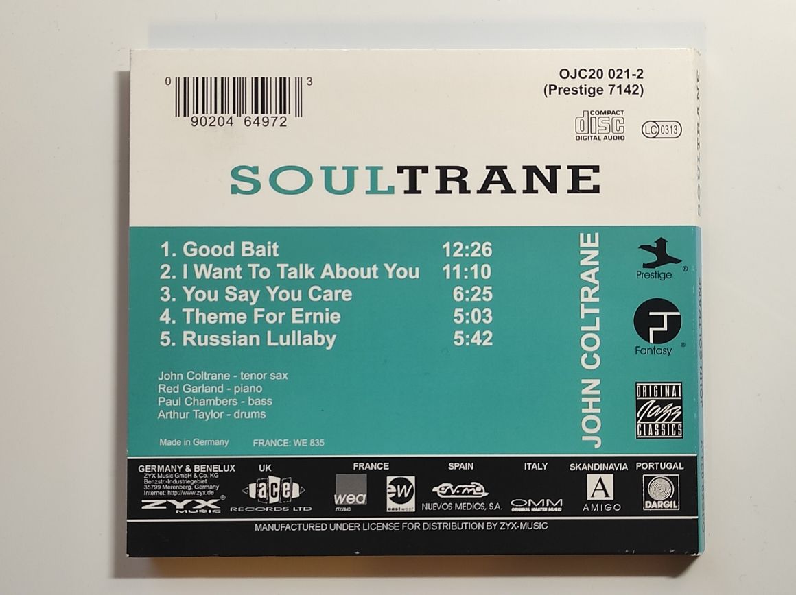 John Coltrane Soultrane CD stan idealny wysyłka