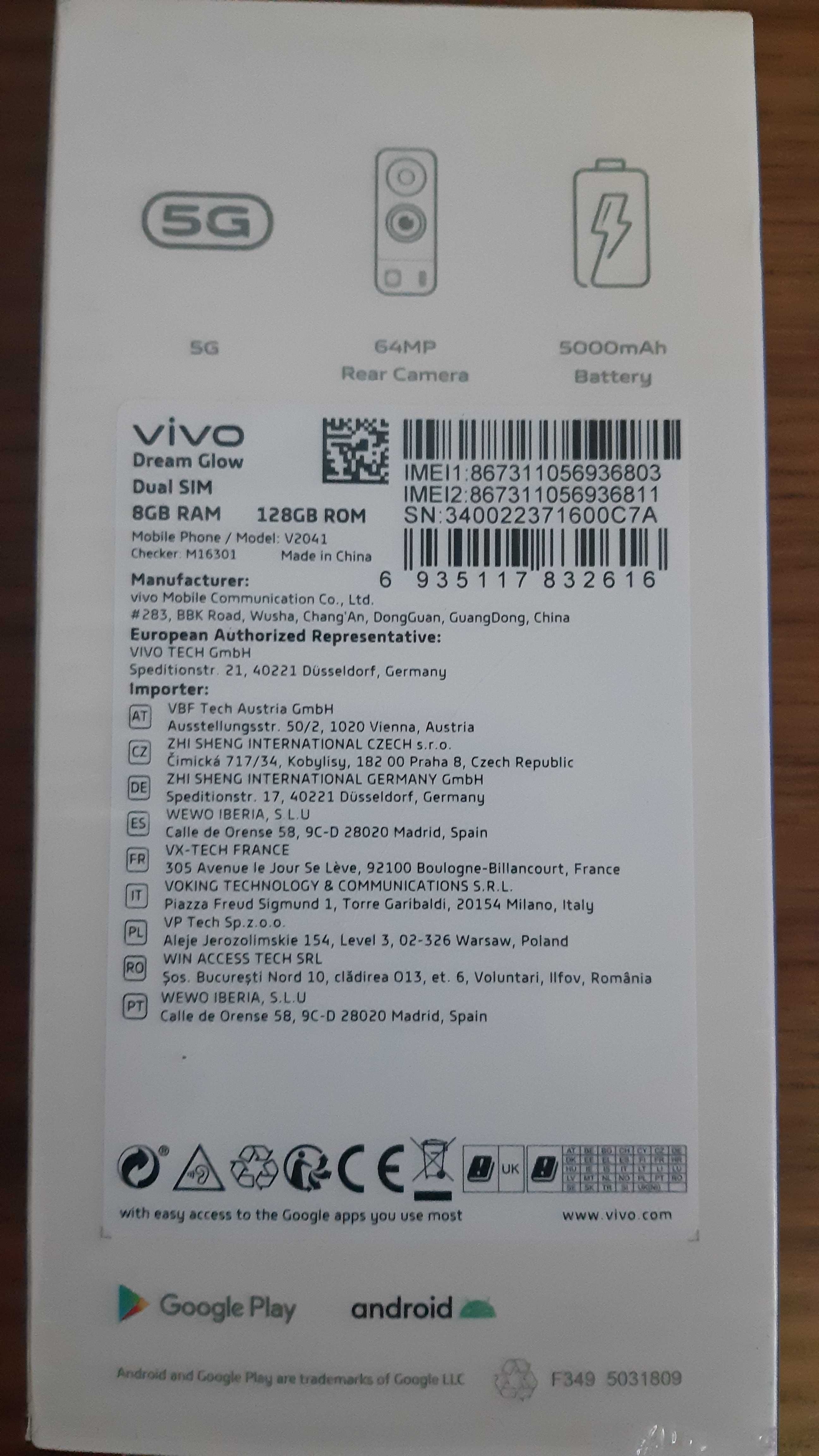 Nowy Vivo Y72 5G 8gb/128 gwarancja