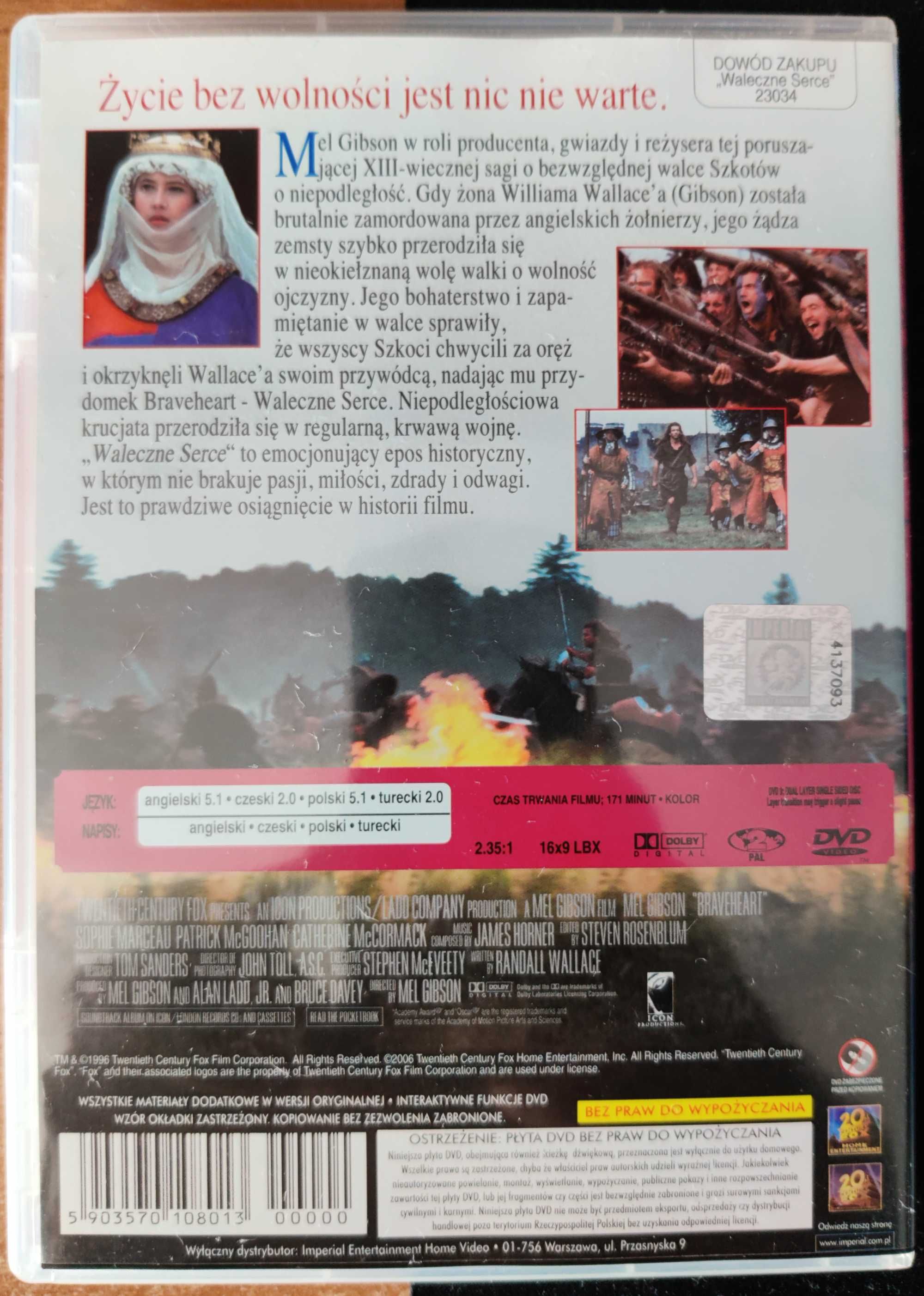 Braveheart - film na DVD z polskim lektorem