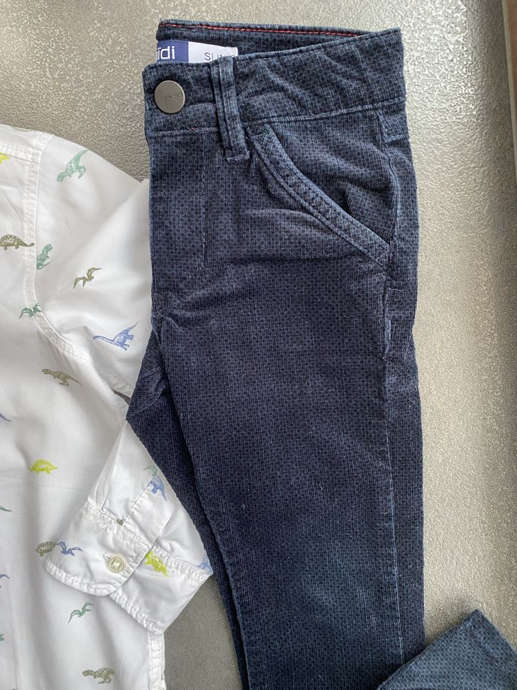 Koszula H&M + spodnie Okaidi + marynarka Zara stan r. 110 - jak nowe