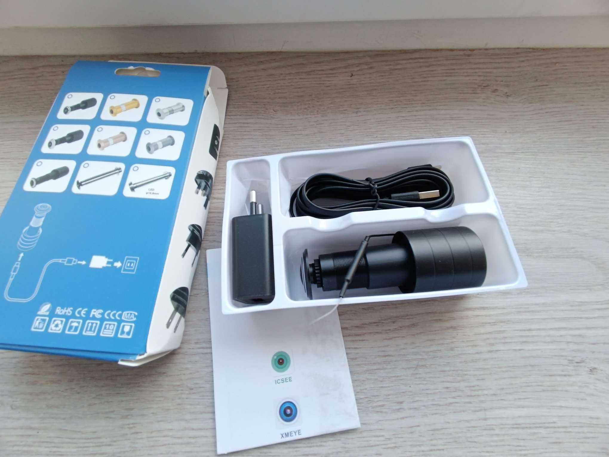 Камера в дверной глазок, 2MP HD, Wi-Fi , ICSEE  НОВАЯ