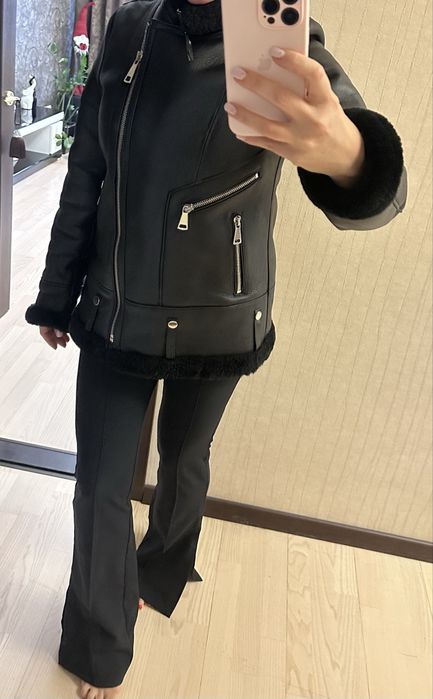 Натуральная фирменная дубленка размер М