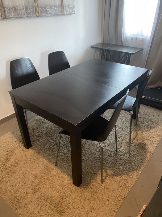 Mesa extensível castanha