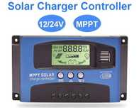 Kontroler regulator ładowania słonecznego MPPT 100A 12/24V 2xUSB LCD