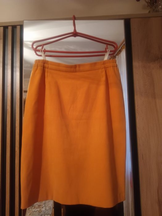 Musztardowa wiosenna spódnica plus size ołówkowa 44 2 xl