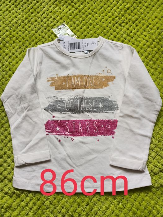 Biała bluzeczka dziewczęca rozmiar 86 cm nowa premium