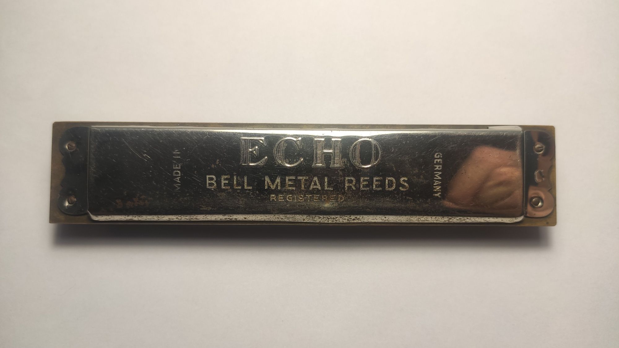 Вінтажна старовинна губна гармошка M. Hohner "Echo Bell Metal Reeds" С