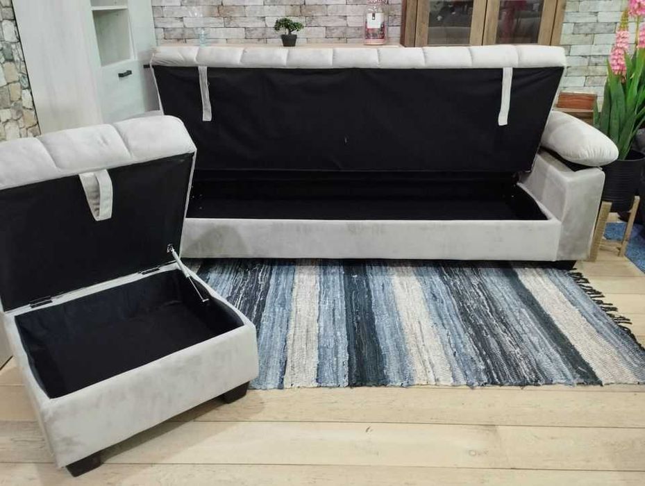 barato sofa cama acolchoado e puff novo envio gratis