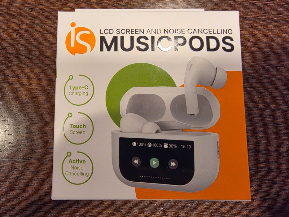 iServices Music Pods (Auriculares Bluetooth com Ecrã, Novos e Selados)