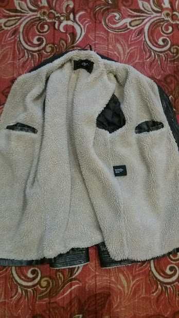 Кожаная куртка на меху black river