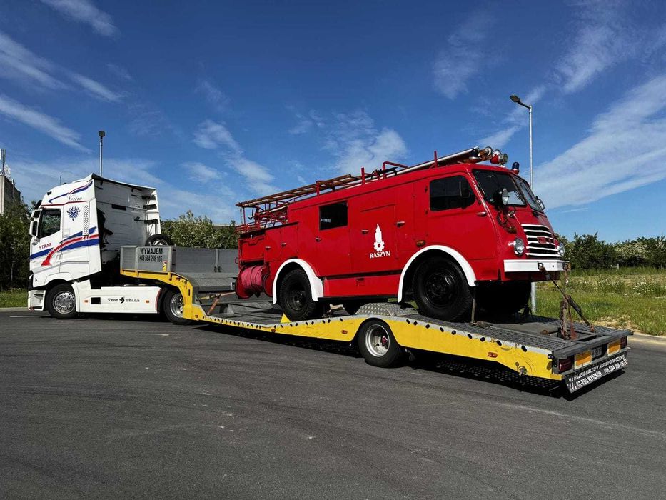 Wynajem naczepy lawety niskopodwoziowej, transport lawetą Mazowieckie