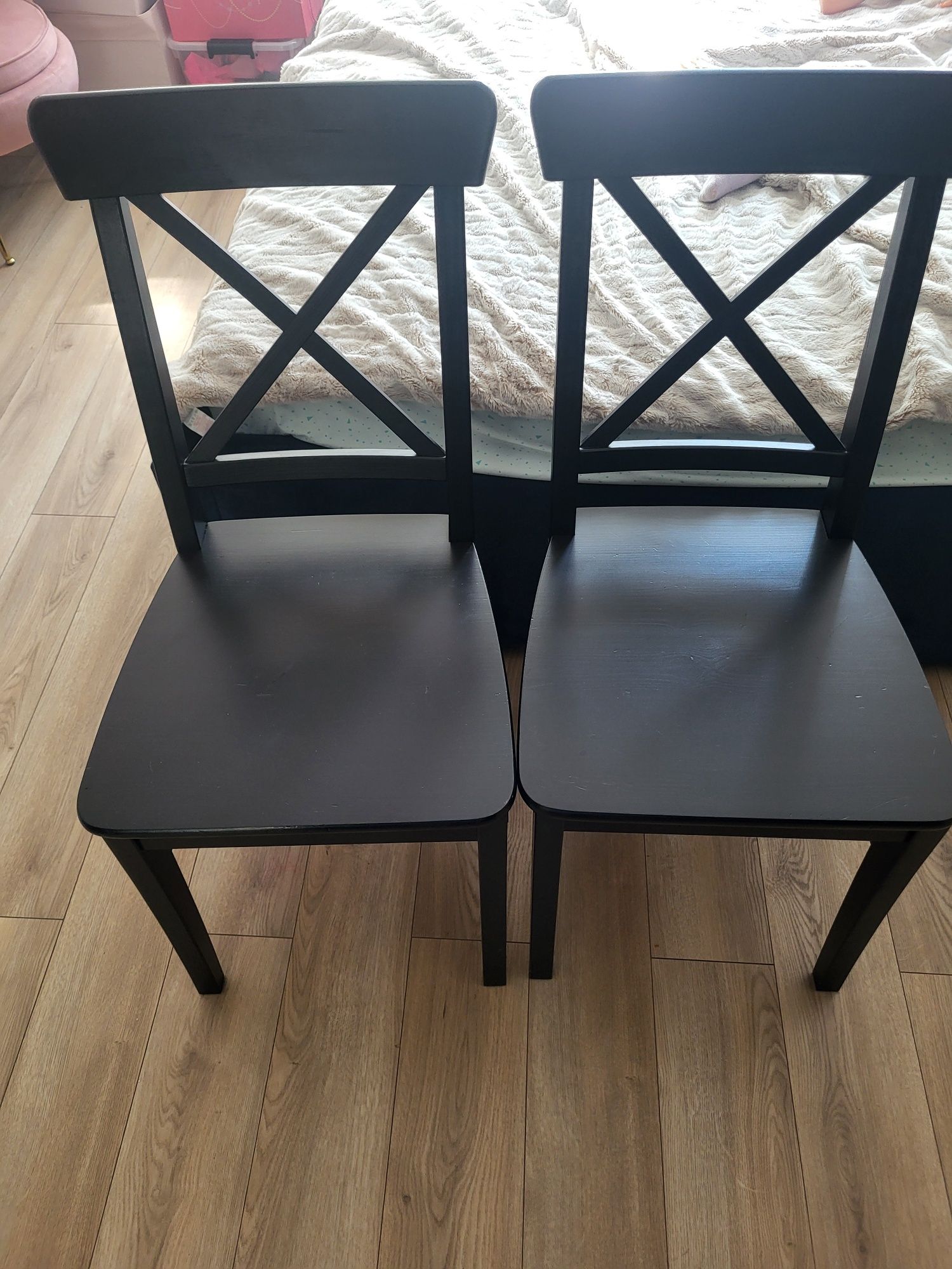 2 krzesła ikea ingolf czarny