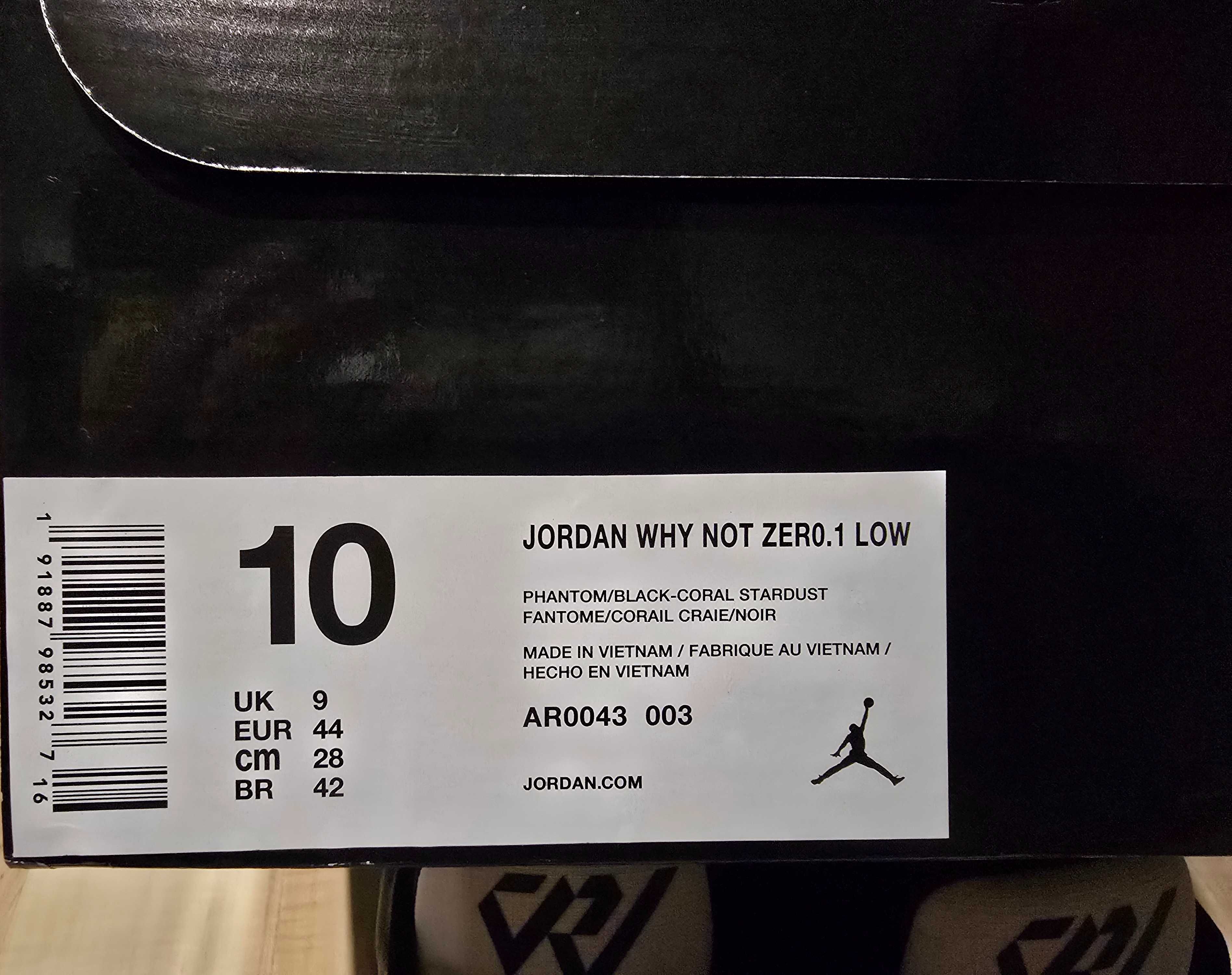 Nike Jordan Why Not Zer0.1 Low Westbrook r. 44 / 10 US / 28 cm NOWE