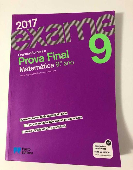Livros de preparação para exame de 9.°ano