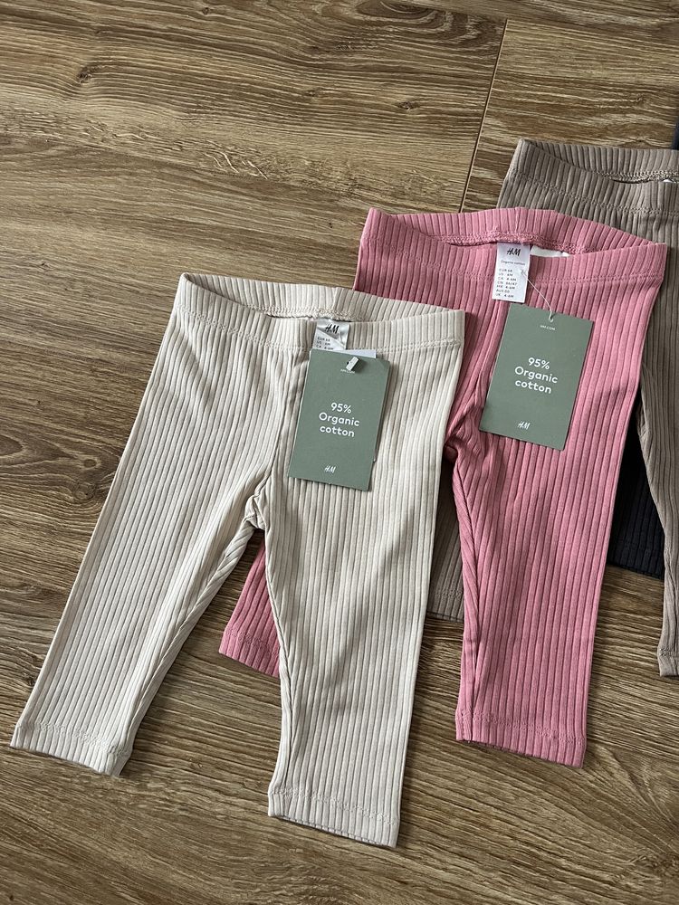 Nowe legginsy 4 szt dla dziewczynki H&M rozmiar 68