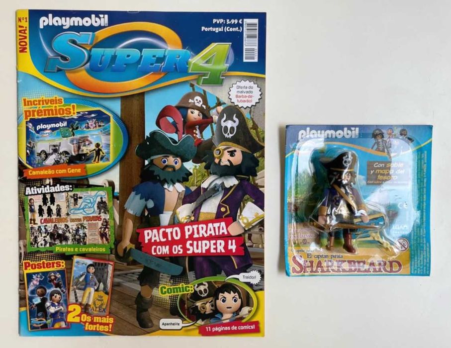 Playmobil revista Super 4, nº 1 + Boneco capitão pirata (Ed. limitada)