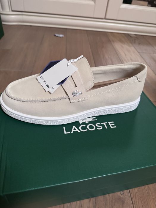Лофери Lacoste сірі/бежеві 42-43(27.6см - 28см)