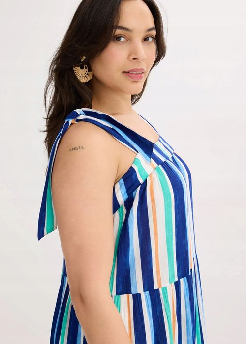 B.P.C sukienka kolorowa we wzory letnia z krepy 48.