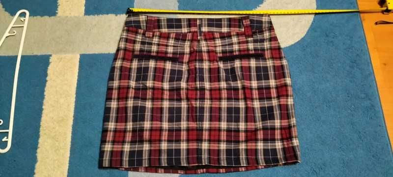 Bawełniana mini spódniczka w kratkę One Street 38 stan bardzo dobry