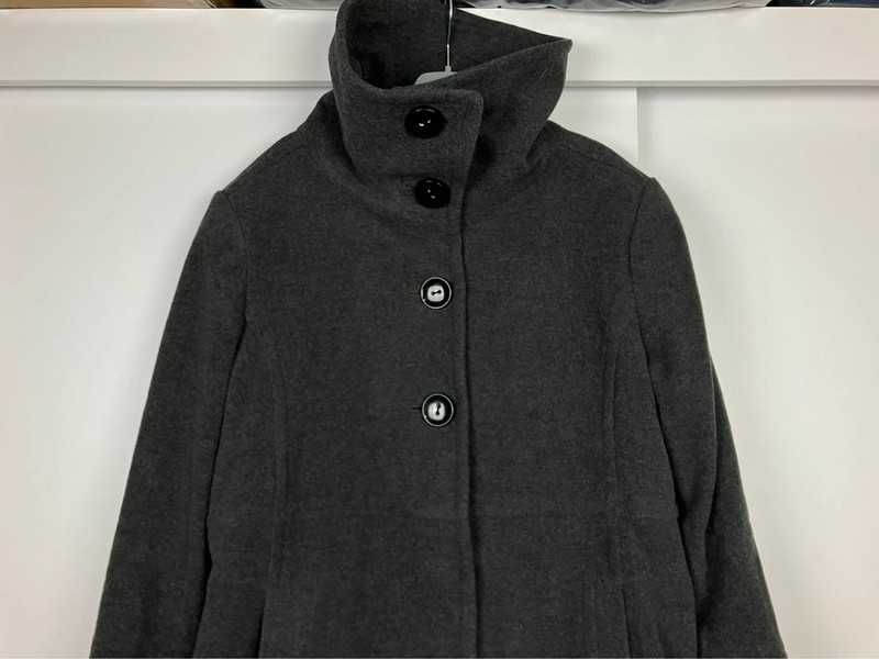 Montego wełniany szary płaszcz rozm 48 4XL wool plus size