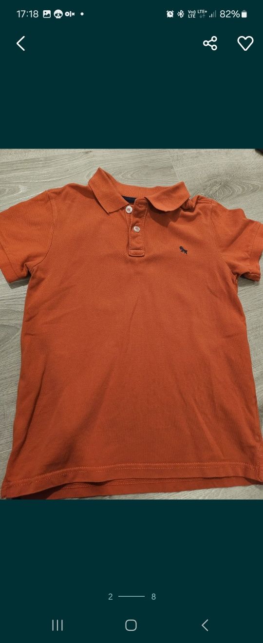 Bluzka polo Zara 128r, Bluzki z kołnierzykiem 122/128 h&m, galowy