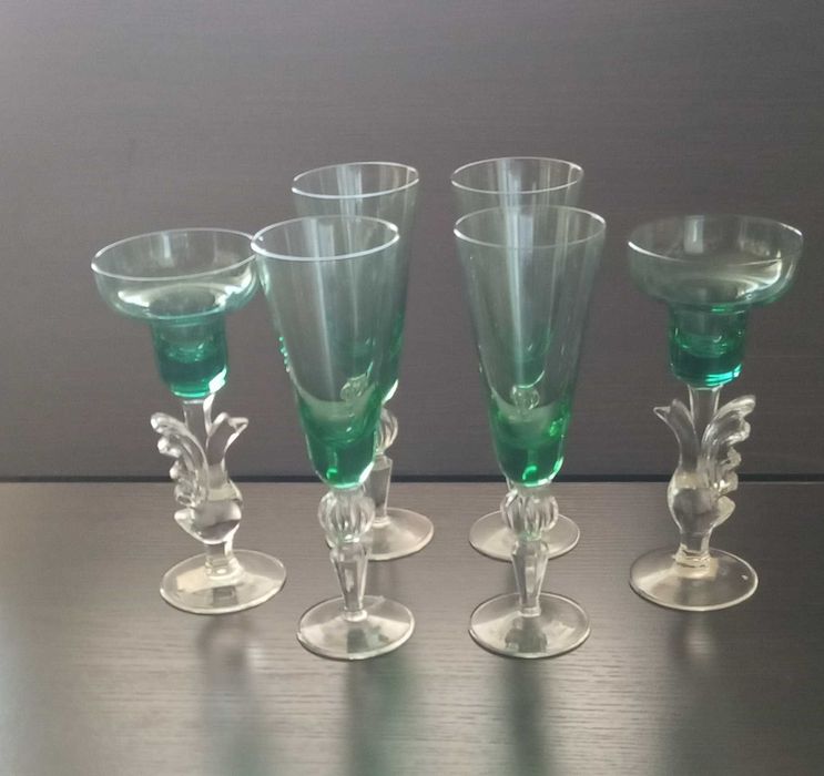 Бокалы и подсвечники Гусь Суздаль винтаж хрусталь коллекция
