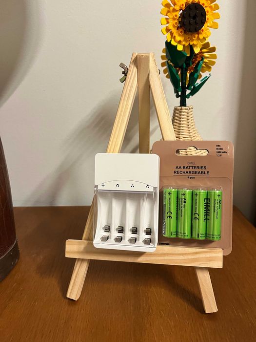 Carregado e pilhas recarregáveis