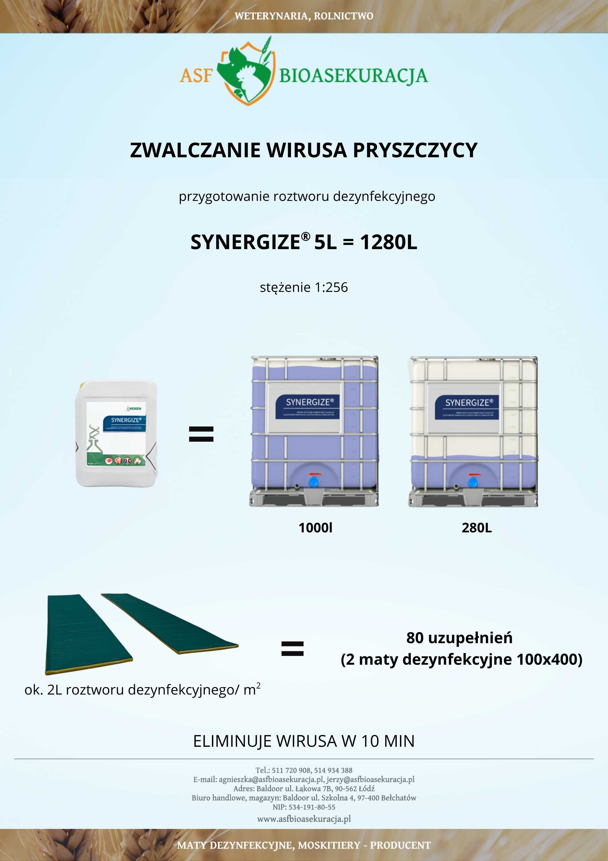 SYNERGIZE 5L = 1280L gotowego preparatu